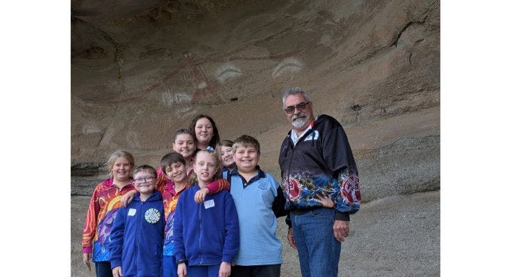 An image of our students visiting Baiame Caves.