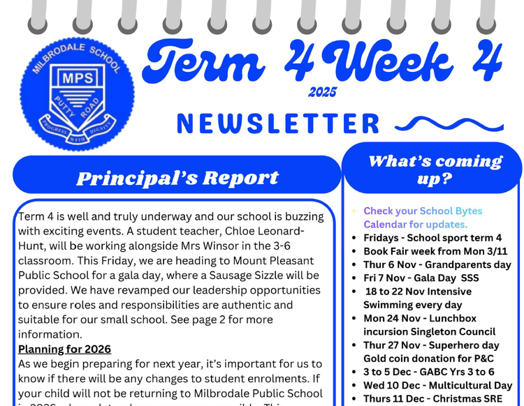 An image of the front cover of the school newsletter.